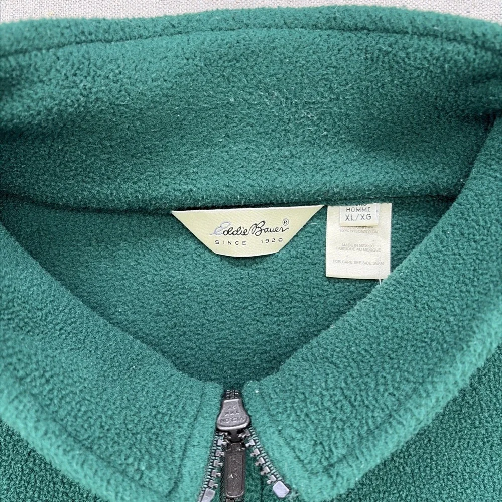 Vintage 90s Y2K  Eddie Bauer Fleece Jacket Full Zip - XL Large green